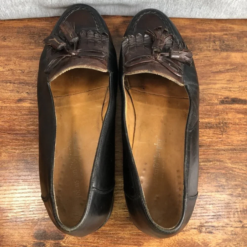 Johnston & Murphy Men SZ 10.5 M‎ Made in Italy Brown Kiltie Tassel Loafer Shoes
